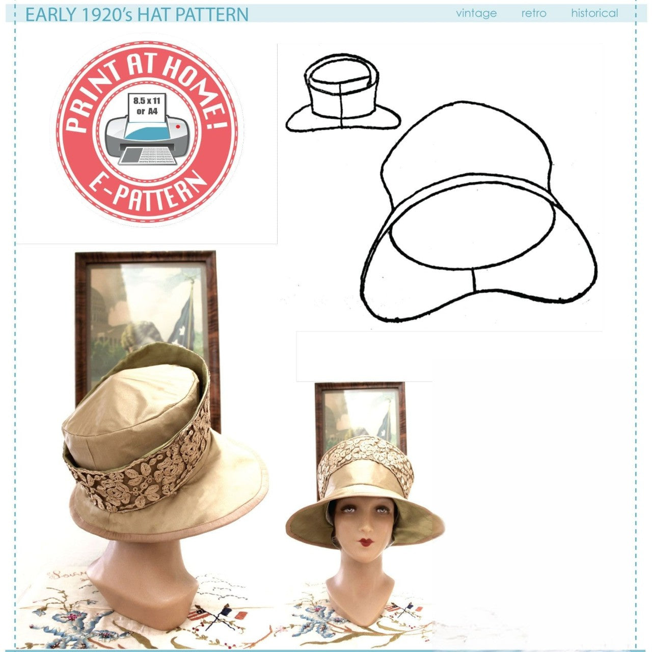 Classic Vintage Hat Sewing Pattern