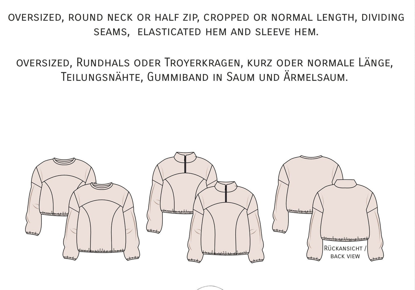 Oversized Fashionable Pullover Sweater Sewing Pattern