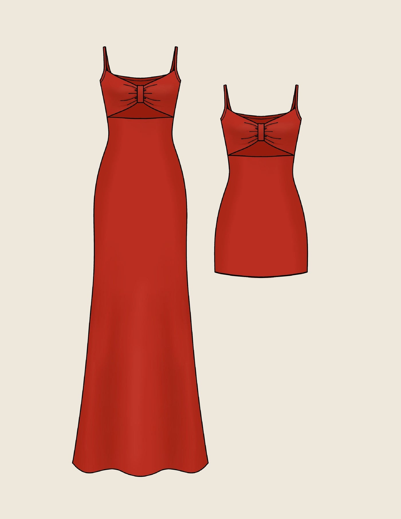 Two-way Bow Bust Dress Sewing Pattern
