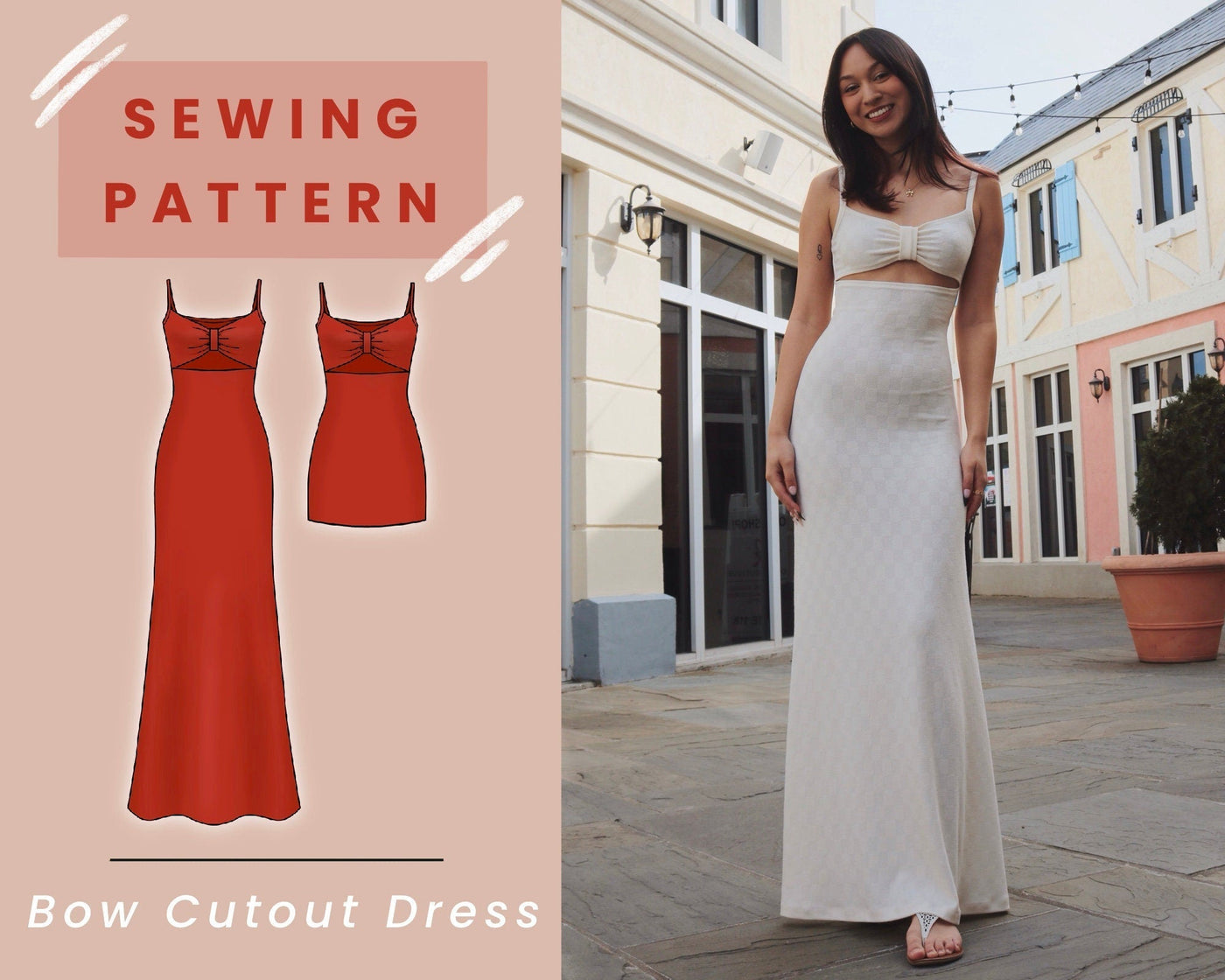 Two-way Bow Bust Dress Sewing Pattern