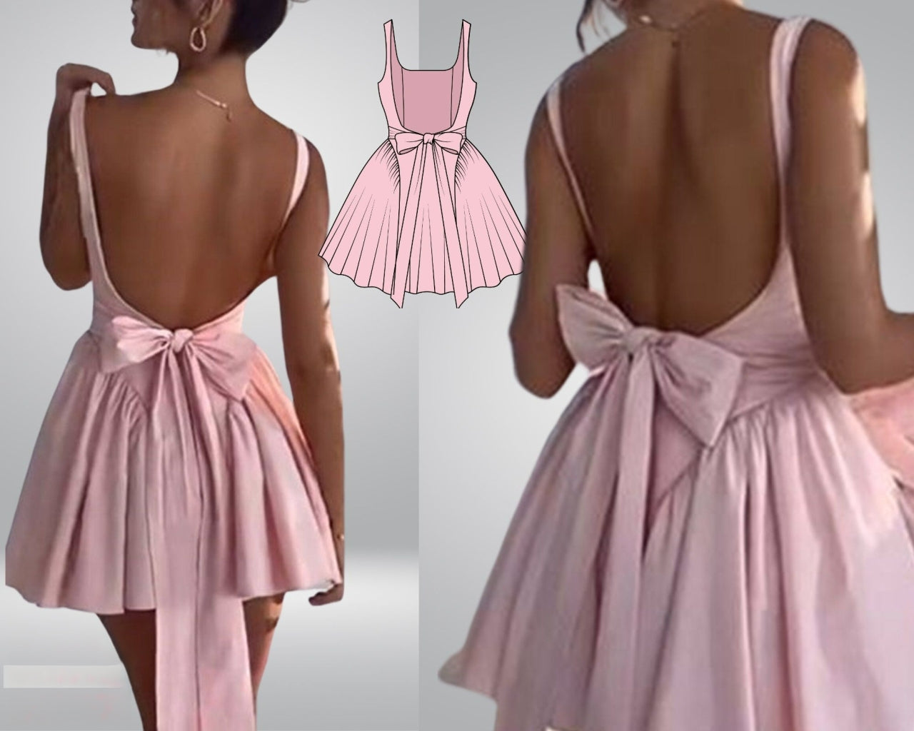 Pretty Prom Low Back Cocktail Dress Sewing Pattern