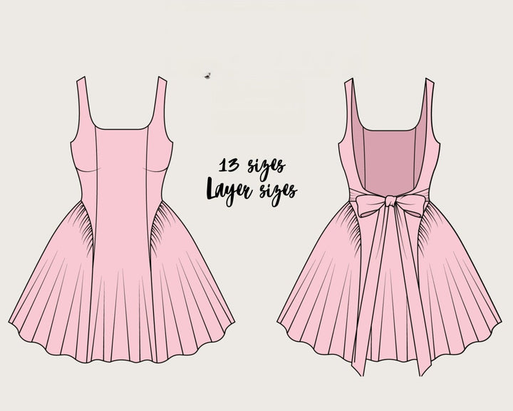 Pretty Prom Low Back Cocktail Dress Sewing Pattern