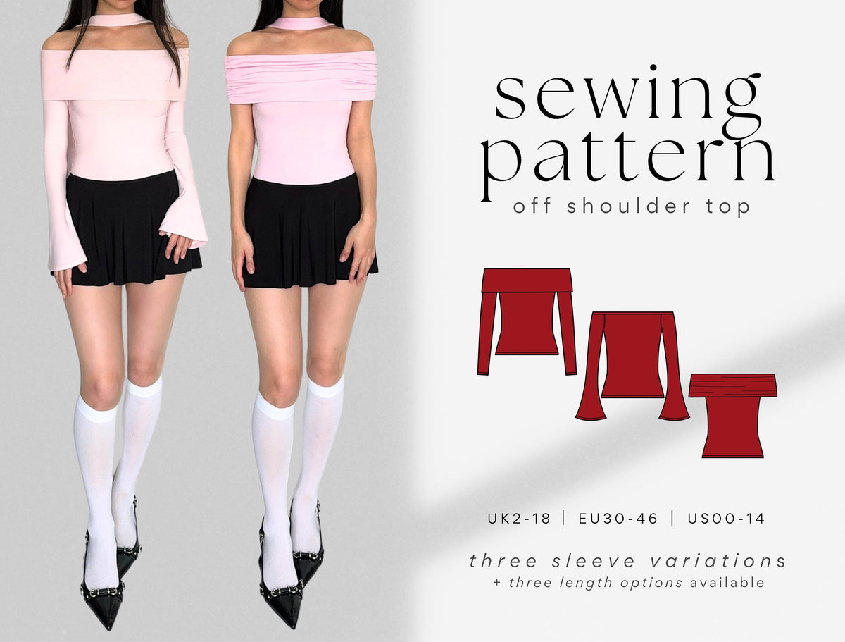 Off Shoulder with Multiple Length Sleeves Sewing Pattern