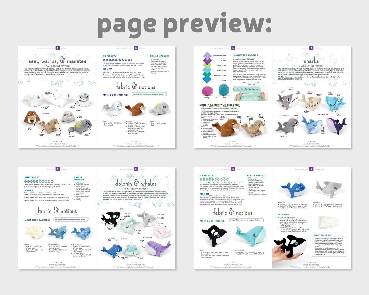 Sea Creatures Bundle Sewing Pattern