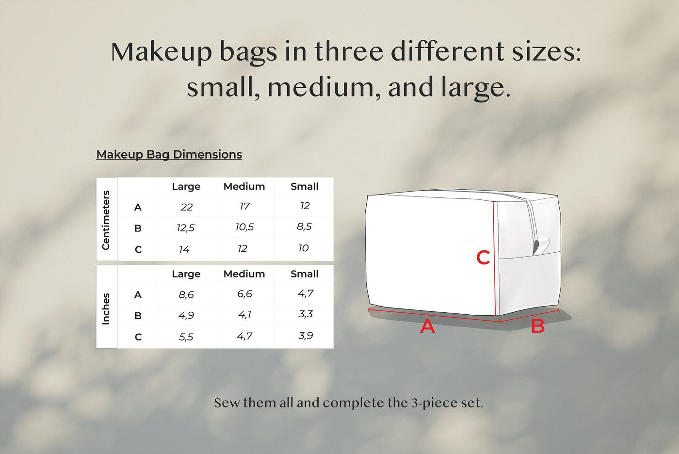 Spacious Makeup Pouch Sewing Pattern