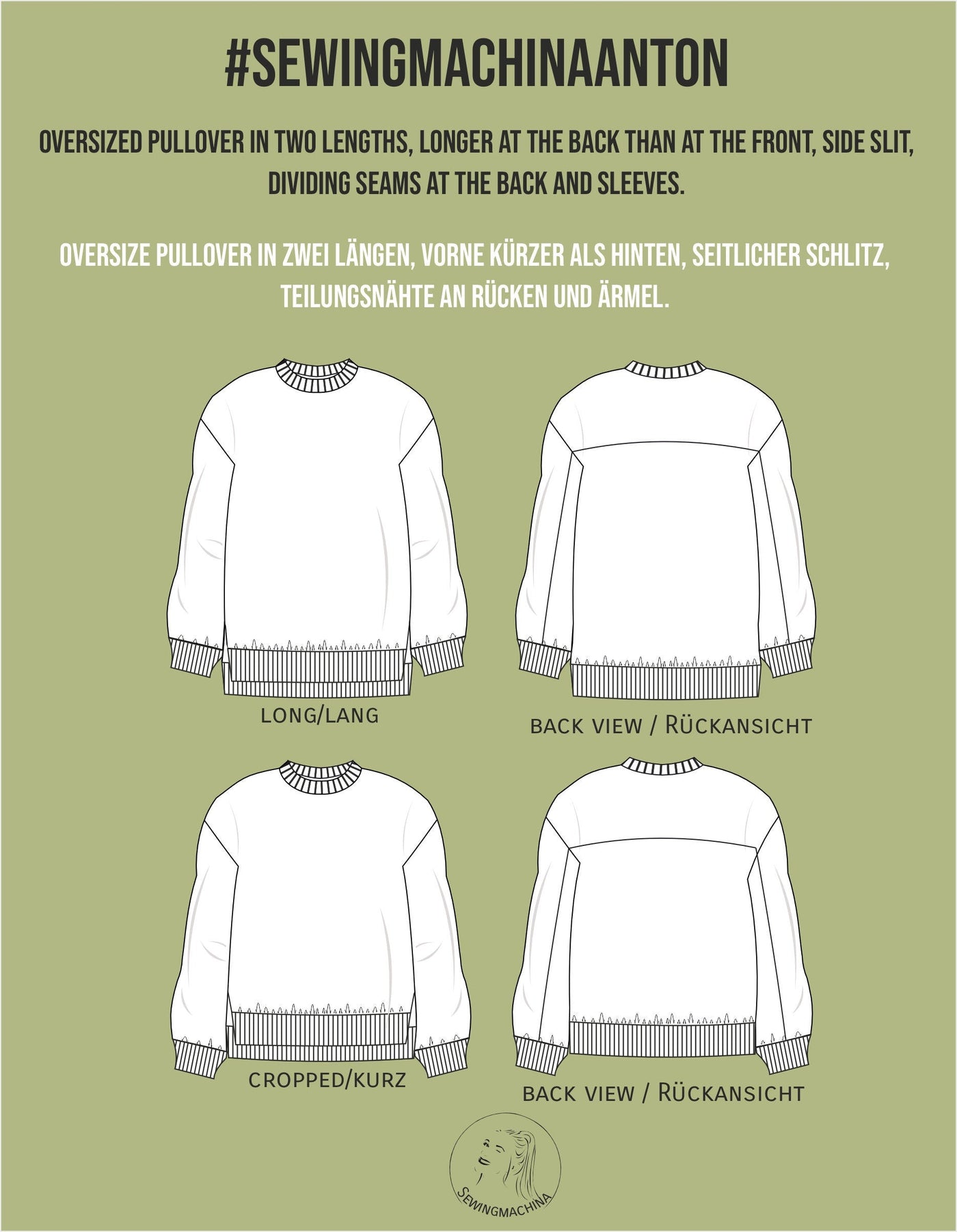 2 Lengths Oversize Pullover Sweater Sewing Pattern