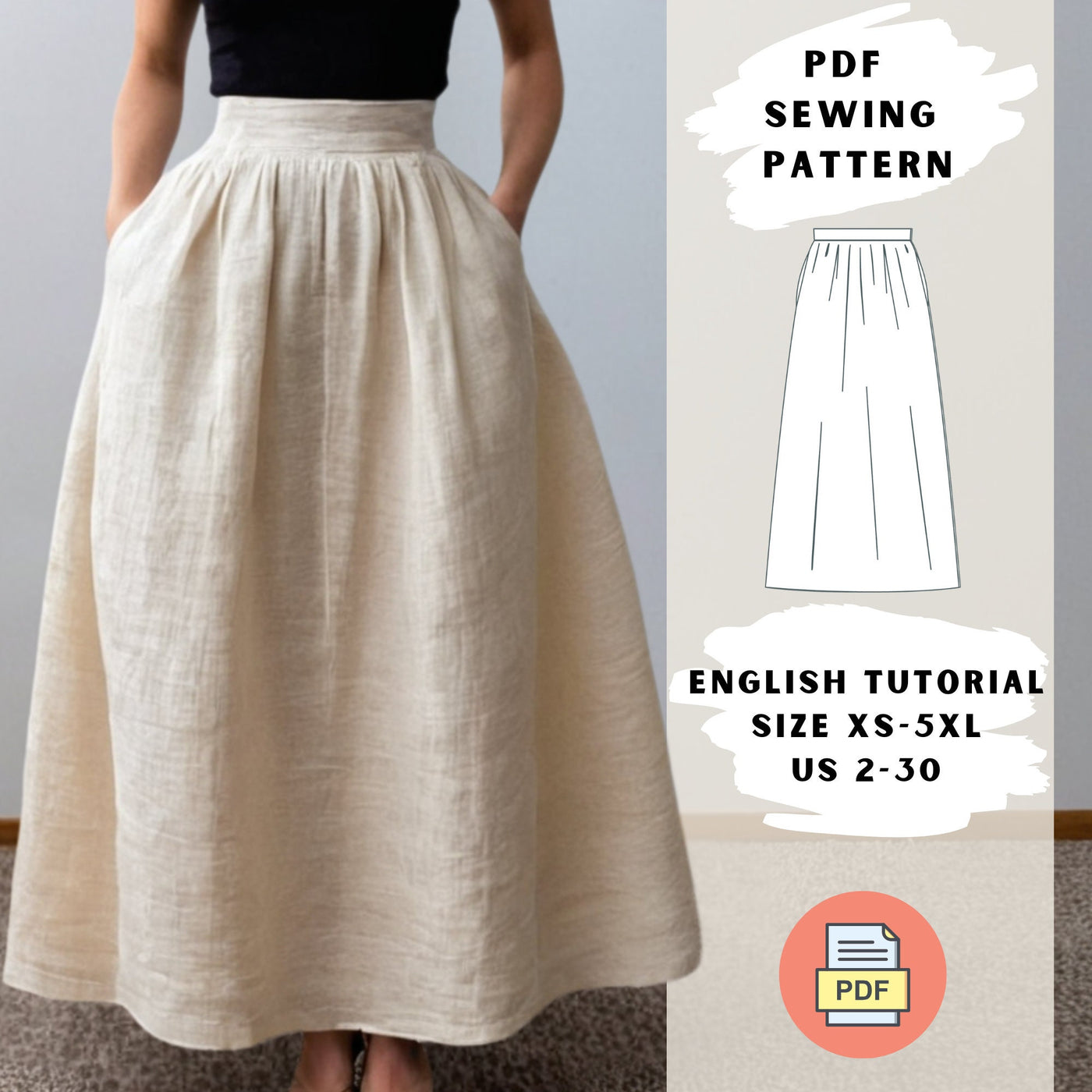 Trendy Maxi Skirt Sewing Pattern