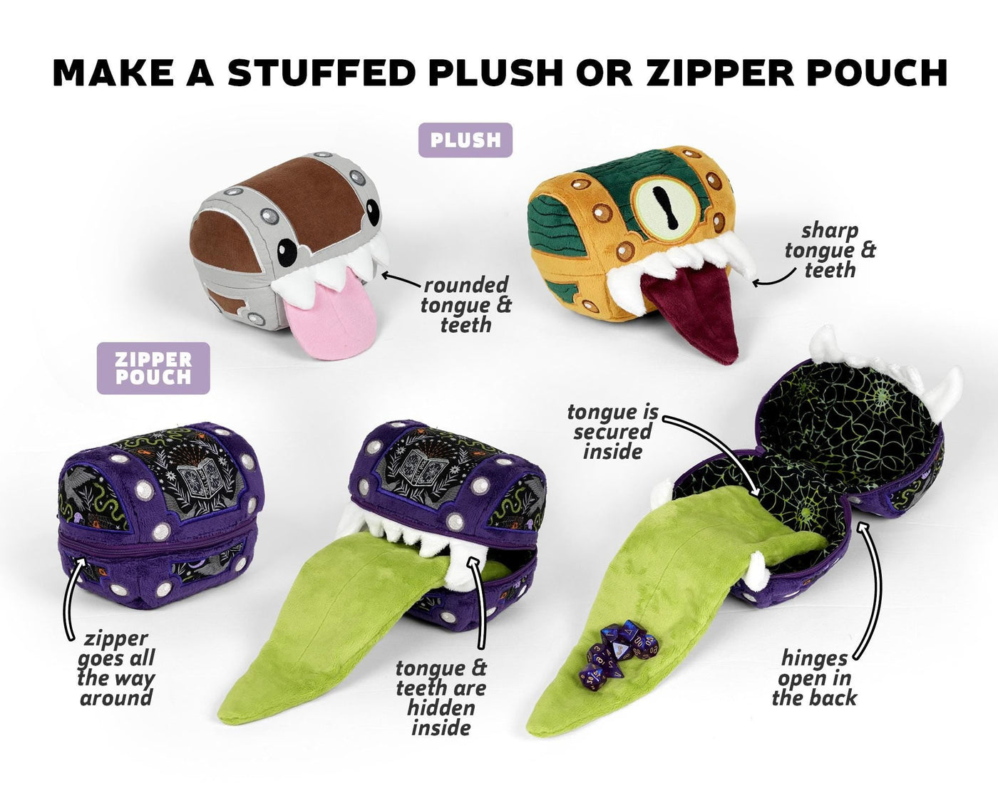 Monster Plush Pouch Sewing Pattern